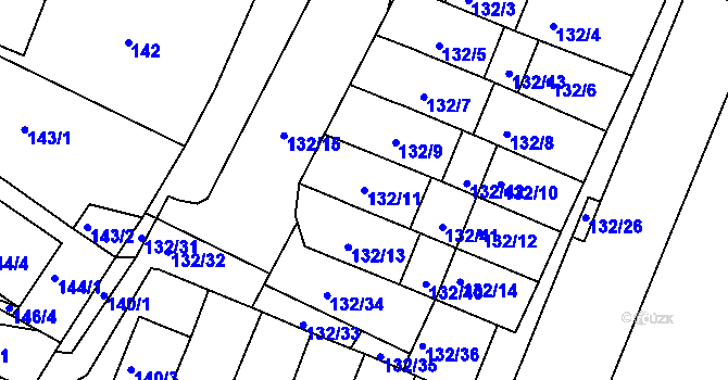 Parcela st. 132/11 v KÚ Křimice, Katastrální mapa