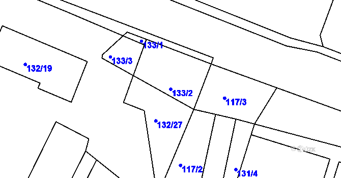 Parcela st. 133/2 v KÚ Křimice, Katastrální mapa