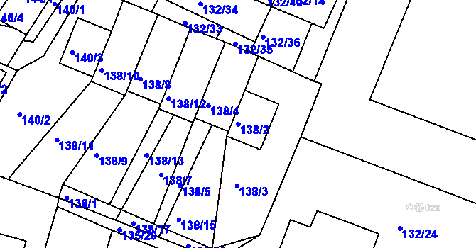 Parcela st. 138/2 v KÚ Křimice, Katastrální mapa