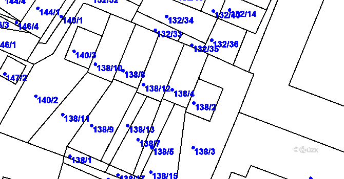 Parcela st. 138/4 v KÚ Křimice, Katastrální mapa