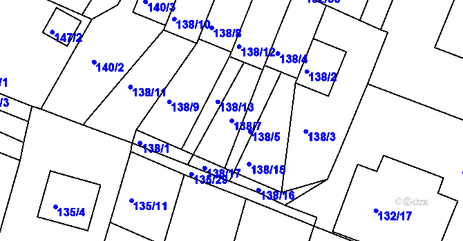 Parcela st. 138/7 v KÚ Křimice, Katastrální mapa
