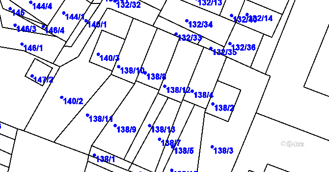 Parcela st. 138/12 v KÚ Křimice, Katastrální mapa