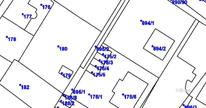 Parcela st. 175/2 v KÚ Křimice, Katastrální mapa