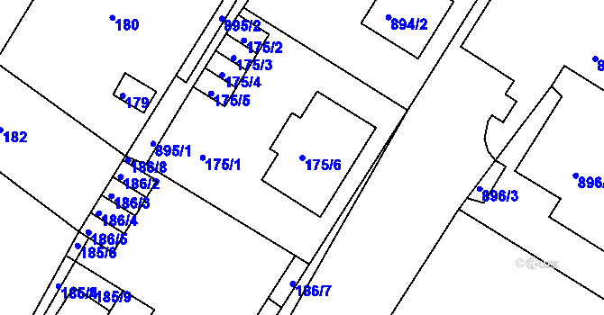 Parcela st. 175/6 v KÚ Křimice, Katastrální mapa