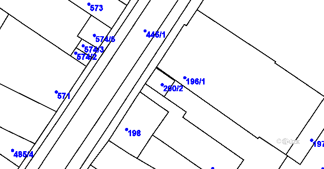 Parcela st. 200/2 v KÚ Křimice, Katastrální mapa