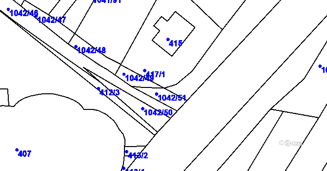 Parcela st. 417/4 v KÚ Křimice, Katastrální mapa
