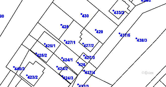 Parcela st. 427/2 v KÚ Křimice, Katastrální mapa