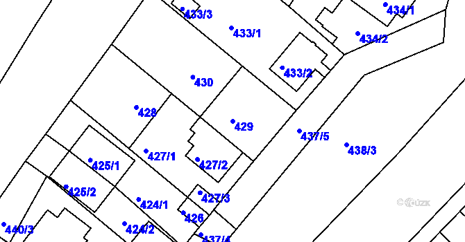 Parcela st. 429 v KÚ Křimice, Katastrální mapa