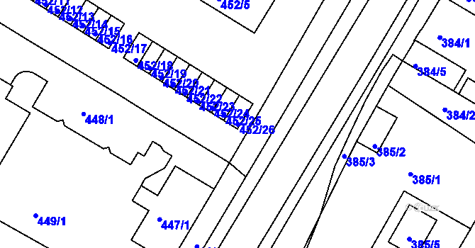 Parcela st. 452/26 v KÚ Křimice, Katastrální mapa