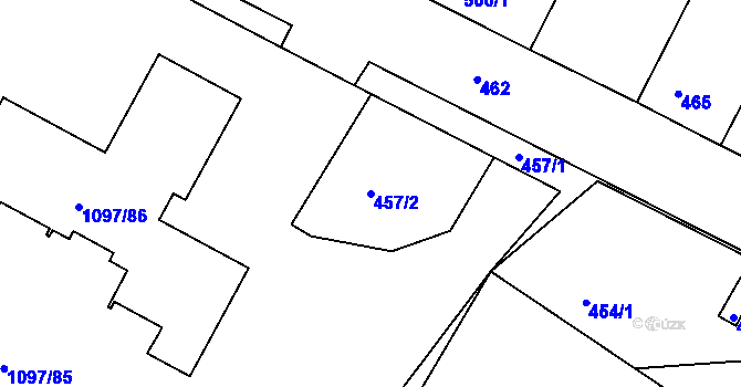 Parcela st. 457/2 v KÚ Křimice, Katastrální mapa