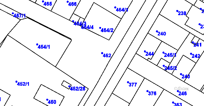 Parcela st. 462 v KÚ Křimice, Katastrální mapa