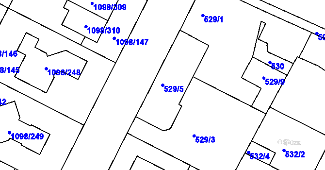Parcela st. 529/5 v KÚ Křimice, Katastrální mapa