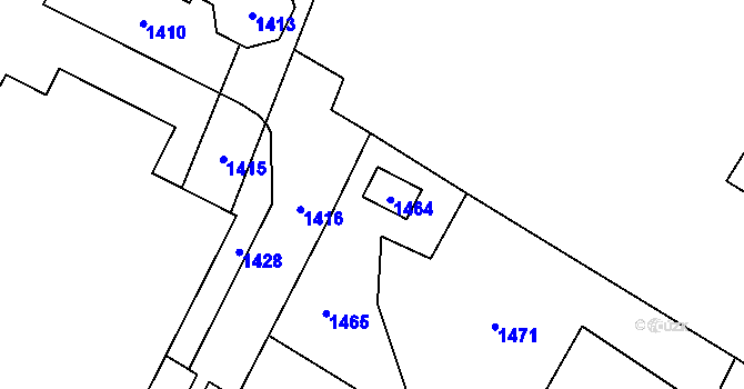 Parcela st. 654/5 v KÚ Křimice, Katastrální mapa