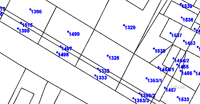 Parcela st. 654/33 v KÚ Křimice, Katastrální mapa