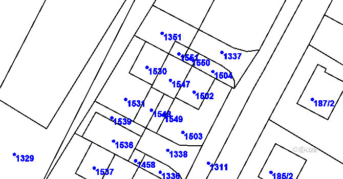 Parcela st. 654/36 v KÚ Křimice, Katastrální mapa