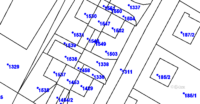 Parcela st. 654/50 v KÚ Křimice, Katastrální mapa