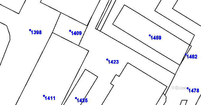 Parcela st. 654/61 v KÚ Křimice, Katastrální mapa