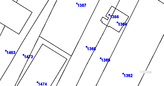 Parcela st. 654/143 v KÚ Křimice, Katastrální mapa