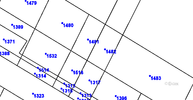 Parcela st. 654/180 v KÚ Křimice, Katastrální mapa