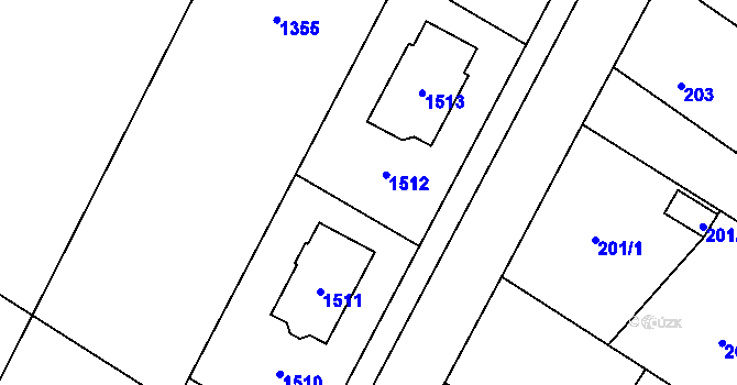 Parcela st. 654/288 v KÚ Křimice, Katastrální mapa