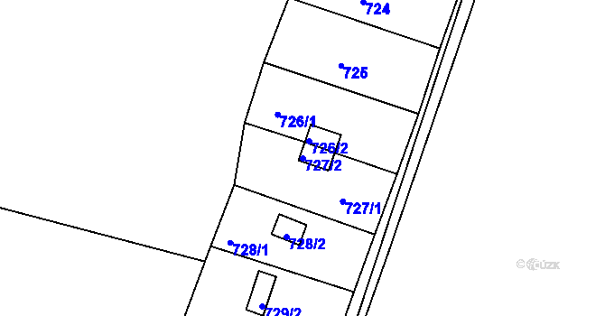 Parcela st. 727/2 v KÚ Křimice, Katastrální mapa
