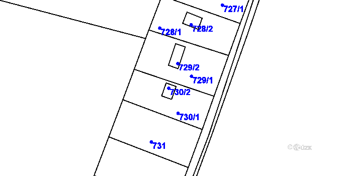 Parcela st. 730/2 v KÚ Křimice, Katastrální mapa