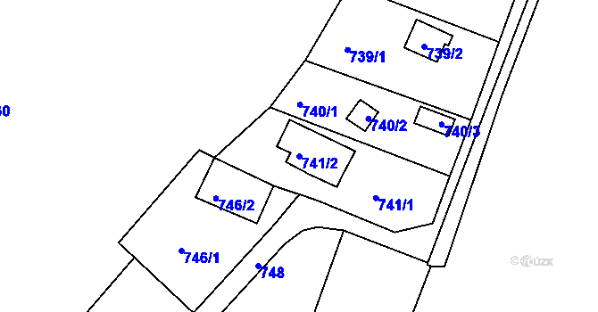 Parcela st. 741/2 v KÚ Křimice, Katastrální mapa