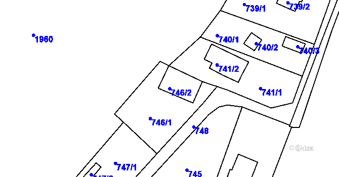 Parcela st. 746/2 v KÚ Křimice, Katastrální mapa
