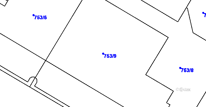 Parcela st. 753/9 v KÚ Křimice, Katastrální mapa