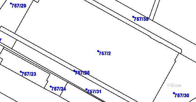 Parcela st. 757/2 v KÚ Křimice, Katastrální mapa