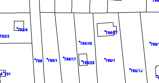 Parcela st. 786/16 v KÚ Křimice, Katastrální mapa