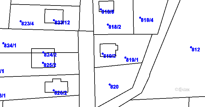 Parcela st. 819/2 v KÚ Křimice, Katastrální mapa