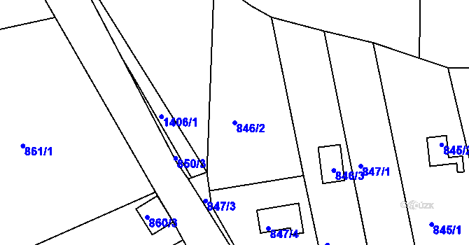 Parcela st. 846/2 v KÚ Křimice, Katastrální mapa