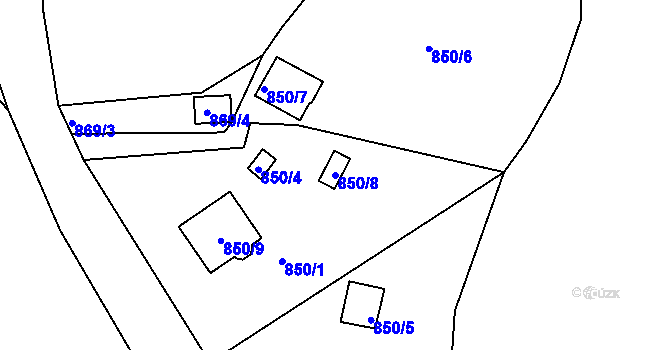 Parcela st. 850/8 v KÚ Křimice, Katastrální mapa