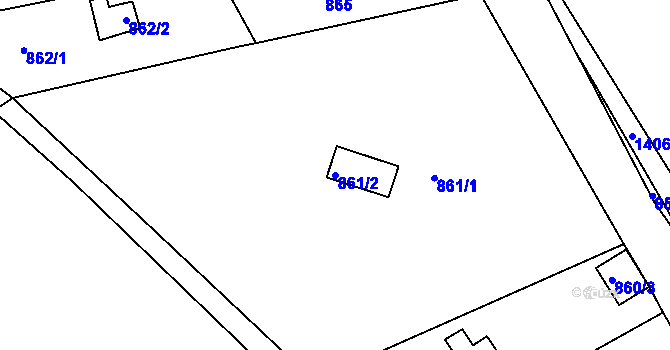 Parcela st. 861/2 v KÚ Křimice, Katastrální mapa