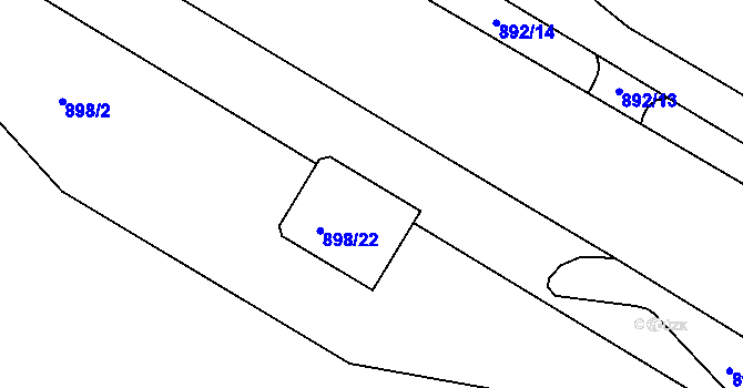 Parcela st. 890/77 v KÚ Křimice, Katastrální mapa