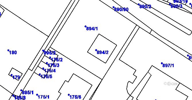 Parcela st. 894/2 v KÚ Křimice, Katastrální mapa