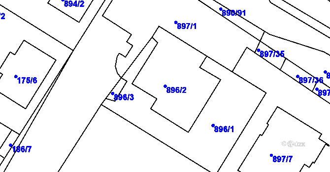 Parcela st. 896/2 v KÚ Křimice, Katastrální mapa