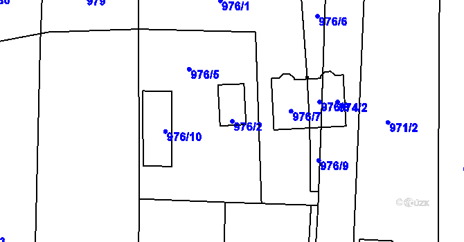 Parcela st. 976/2 v KÚ Křimice, Katastrální mapa