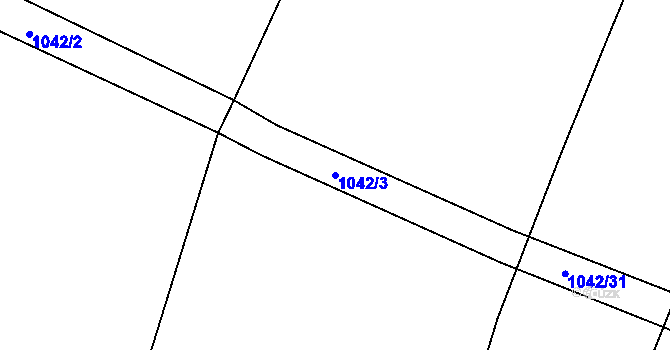 Parcela st. 1042/3 v KÚ Křimice, Katastrální mapa
