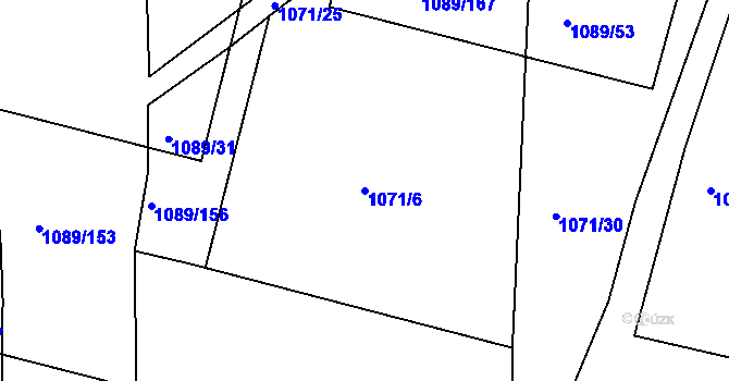 Parcela st. 1071/6 v KÚ Křimice, Katastrální mapa