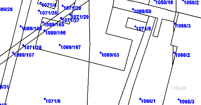 Parcela st. 1089/53 v KÚ Křimice, Katastrální mapa