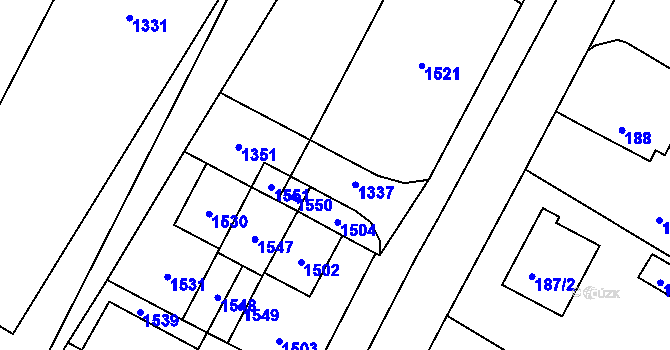 Parcela st. 654/304 v KÚ Křimice, Katastrální mapa