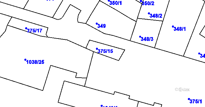 Parcela st. 375/19 v KÚ Křimice, Katastrální mapa