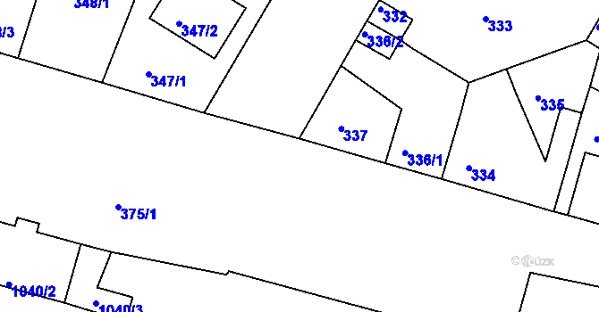 Parcela st. 375/25 v KÚ Křimice, Katastrální mapa