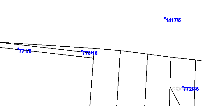Parcela st. 770/17 v KÚ Křimice, Katastrální mapa