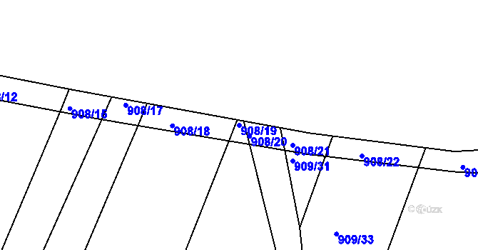 Parcela st. 908/19 v KÚ Křimice, Katastrální mapa