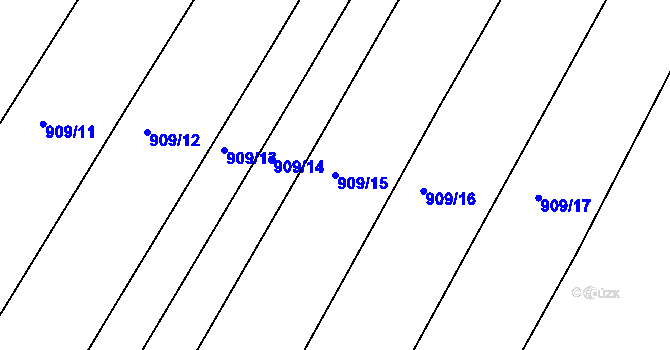 Parcela st. 909/15 v KÚ Křimice, Katastrální mapa