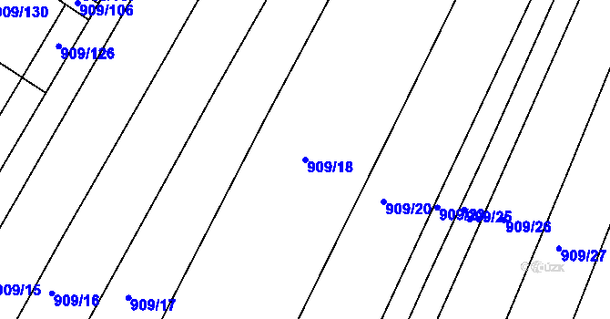 Parcela st. 909/18 v KÚ Křimice, Katastrální mapa