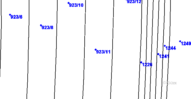 Parcela st. 923/11 v KÚ Křimice, Katastrální mapa